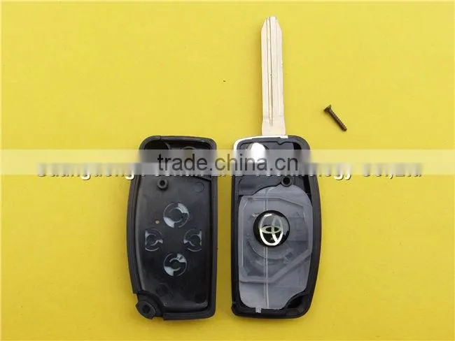 Top Seller Toyota Car remote key 3 button flip key shell blank case Toyota remote key