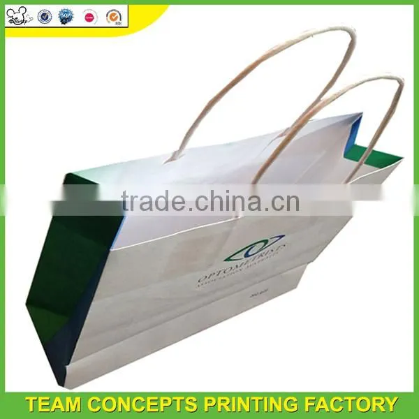 Recyclable white kraft paper gift bag