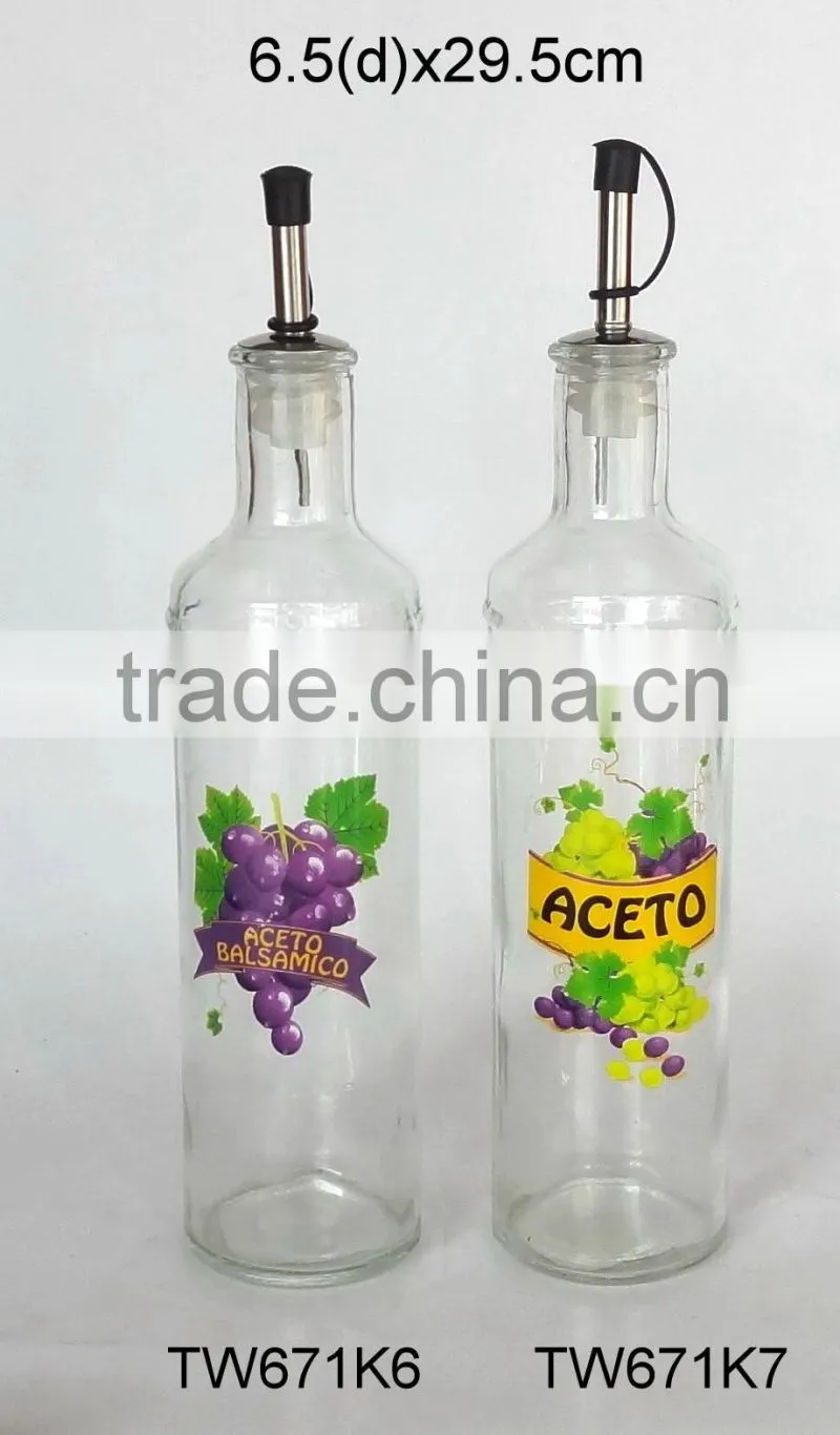 TW66K59/2P glass oil vinegar bottle with printing