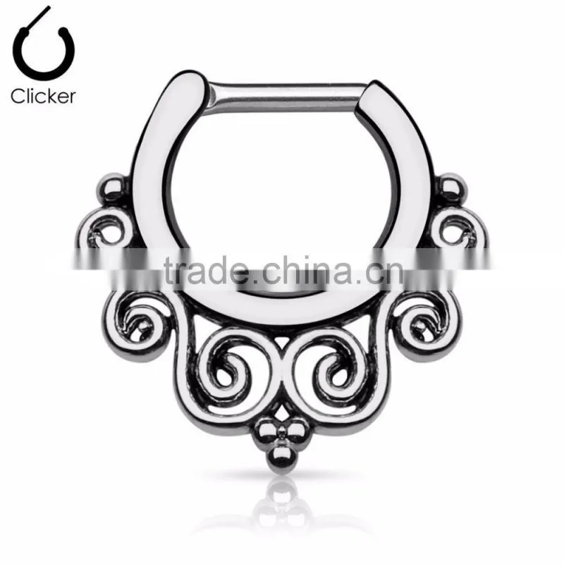 Surgical Steel Septum Clicker Nose RIngs