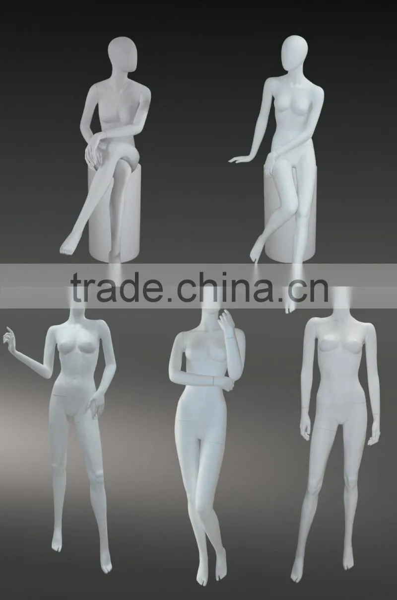 White Glossy Full-Body Female Mannequin Group