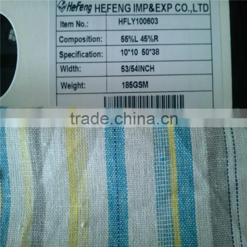 yarn dyed woven fabric linen rayon blend fabric shirting pant fabric