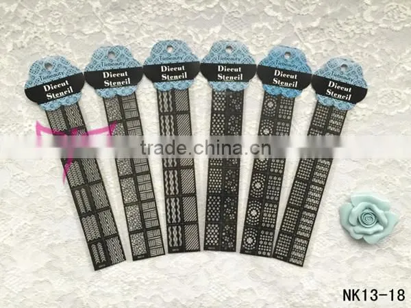 Arrows in mess nail art template cartoon hollow out nail art sticker nail art stencil factory