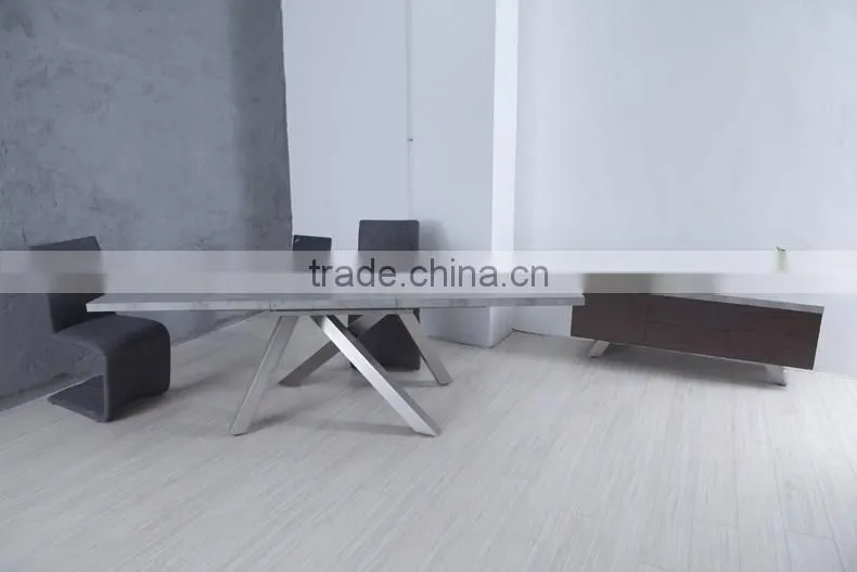 New design Expandable Wooden Marble Dining Table