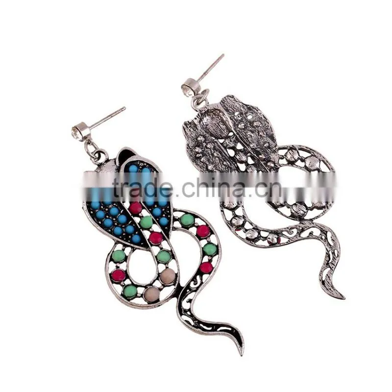 2016 new design wholesale cute animal snake drop earrings for free sample