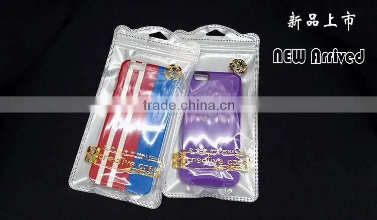 cellphone case plastic packaging sleeve poly zipper of the hot stamping print