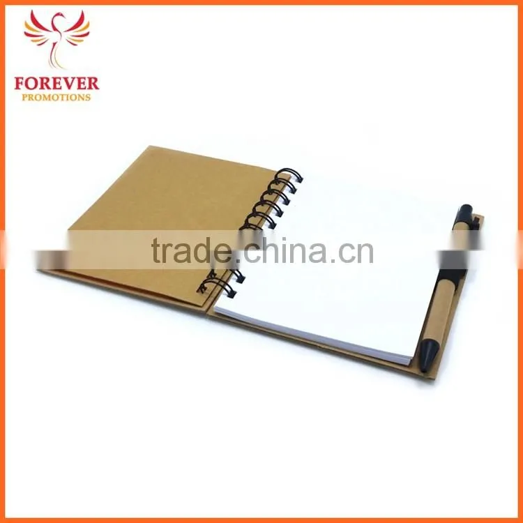 Eco Recycled Sticky Notebook With Magnet Closure Custom Logo 80 Sheets White Paper Spiral Binding
