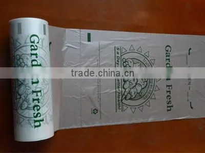 HDPE t-shirt roll bag with small logo printing