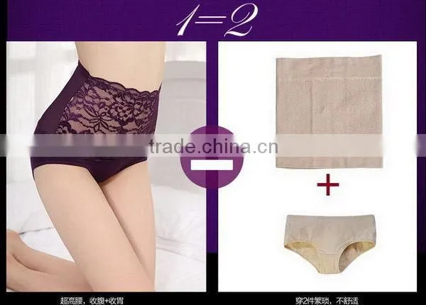 Wholesale women sexy underwear lace panties high waist slimming panties