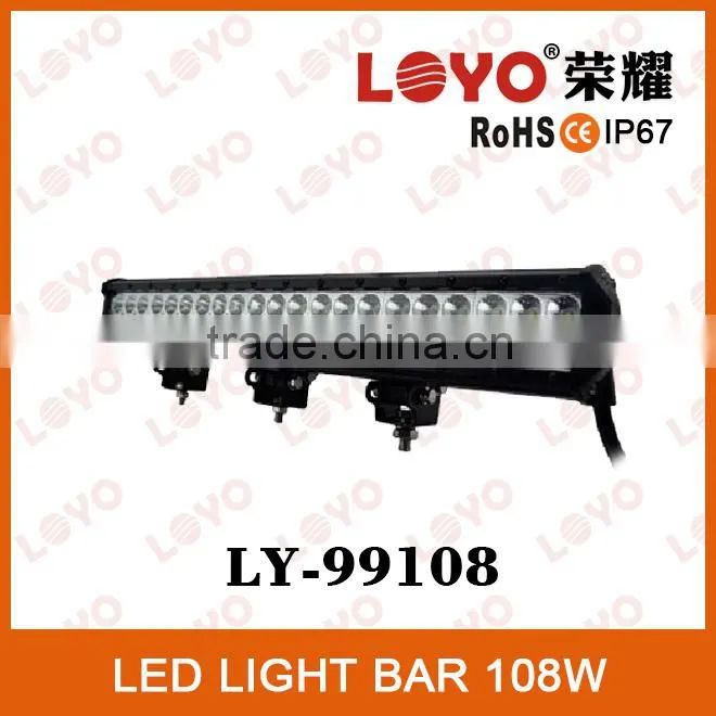 108W LED Light Bar off road heavy duty, indoor, factory,suv military,agriculture,marine,mining work light, 12V led light bar