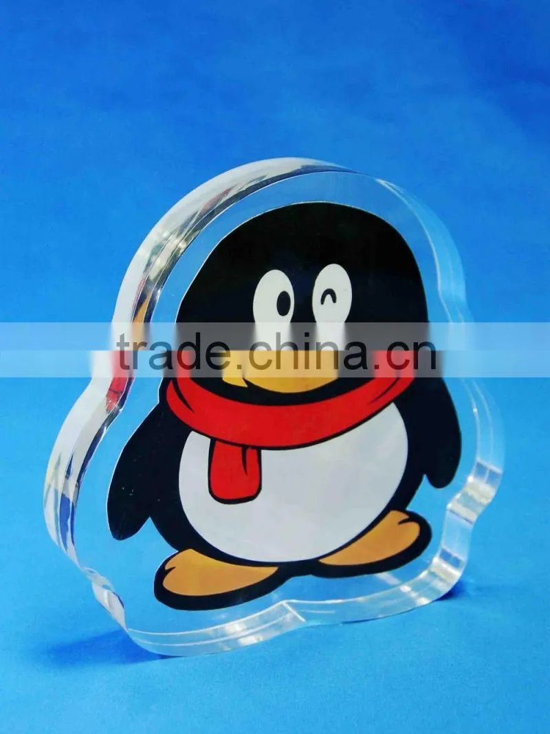 Custom clear acrylic logo block, glass block board