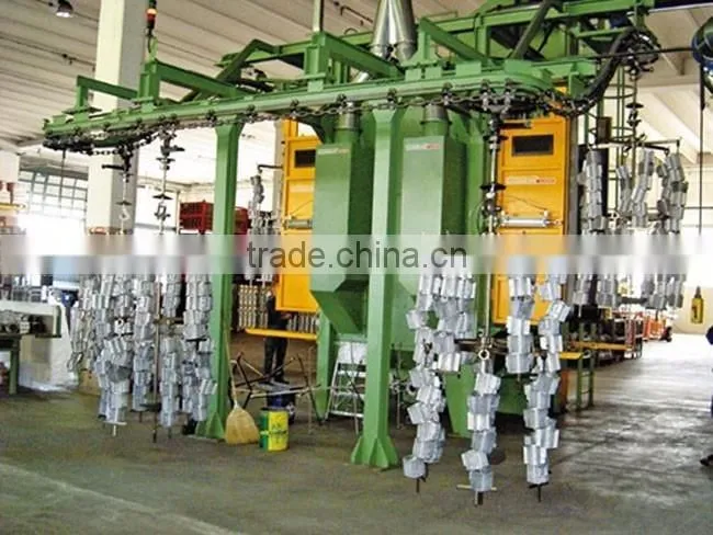 Overhead monorail shot blasting machines
