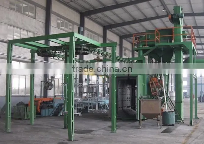 Overhead monorail shot blasting machines