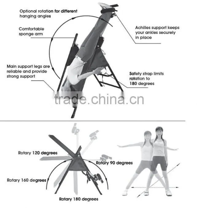 Wholesale exercise equipment foldable inversion therapy table made in China