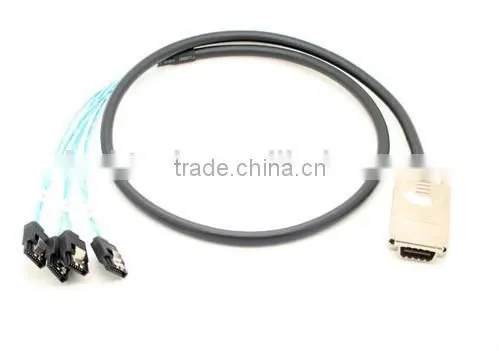 Infiniband CX4 SAS SFF-8470 to 4 SATA,10Gbps,1.0m