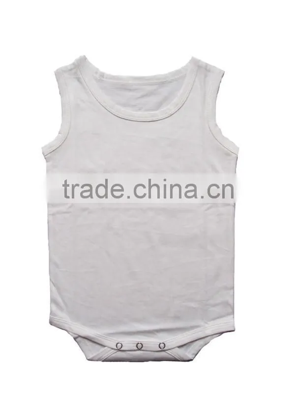 100% Cotton Blank Bodysuit Baby Sleeveless Romper