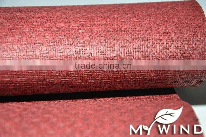 red Colors Unpasted Real Textured Grasscloth Wallpaper