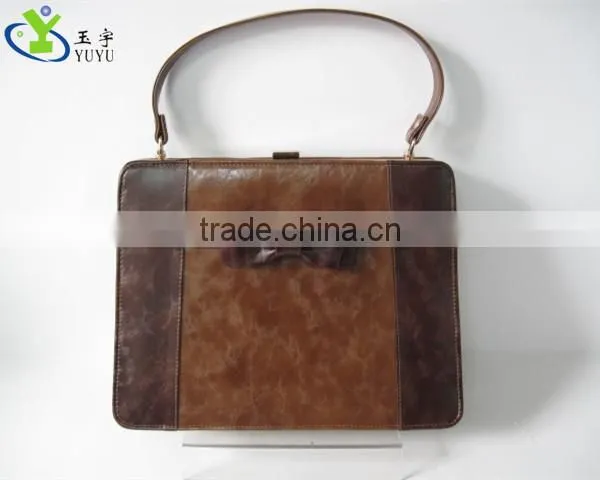 Ladies' PU bow shoulder bag vintage design