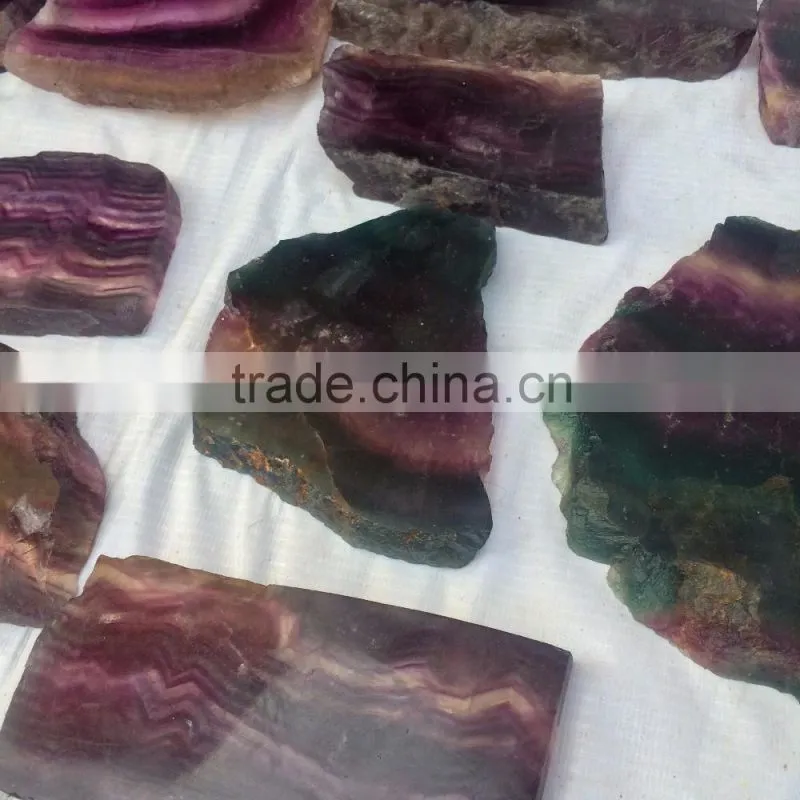 High Quality Natural Sliced Fluorite Crystal Stones Ornaments For Sale
