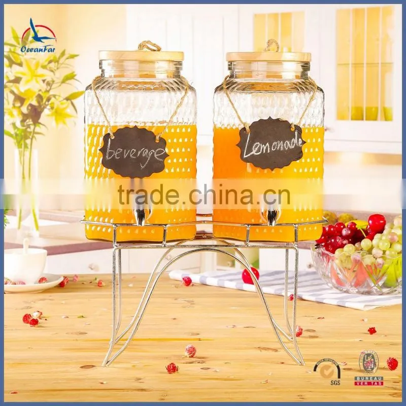High Quality 5L Glass Dispenser Wholesale Glass Beverage Dispenser