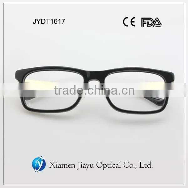 acetate rim gloden metal temple optical frames