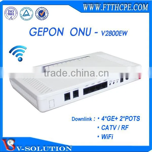 CE Certificated 4GE+WiFi GPON ONT Fiber Optic Wireless WiFi Router FTTH Modem Compatible with Huawei/ZTE/Fiberhome OLT