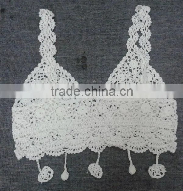 Women's summer sexy handmade crop top crochet bikini