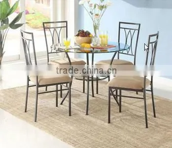 metal table and chairs dining room furniture metal dining set 1+4 set