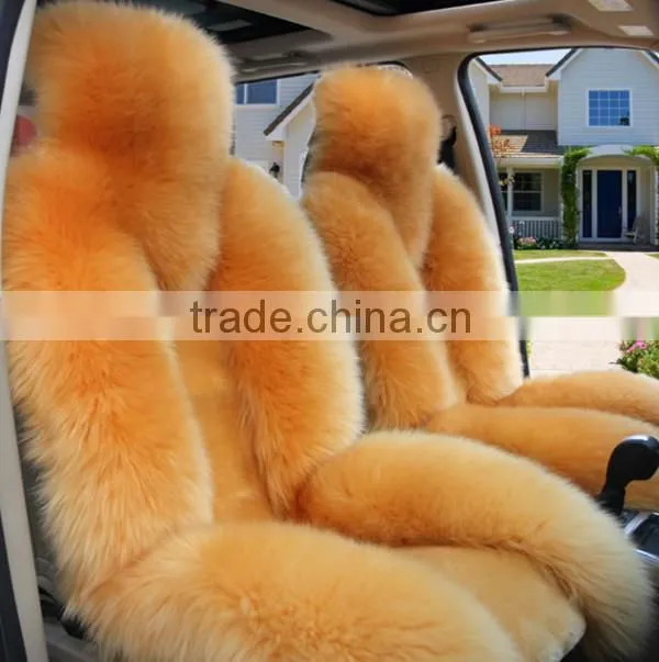New Design Real Long Fur Australian Lamb Fur Car Fur Seat Cover Set
