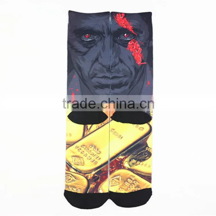2015 Custom Made Newest Sublimation Printing Non-trace printing socks