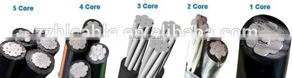 0.6/1kv xlpe insulated overhead messenger cable abc cable with SANS1418 ASTM BS ICEA