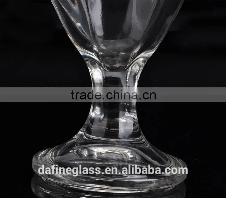 240ml Creative transparent flower shape glass ice cream cup dessert bowl