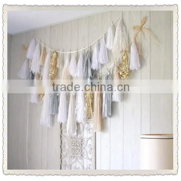 Bride Idea: DIY Tissue Paper Tassel Garland Tutorial
