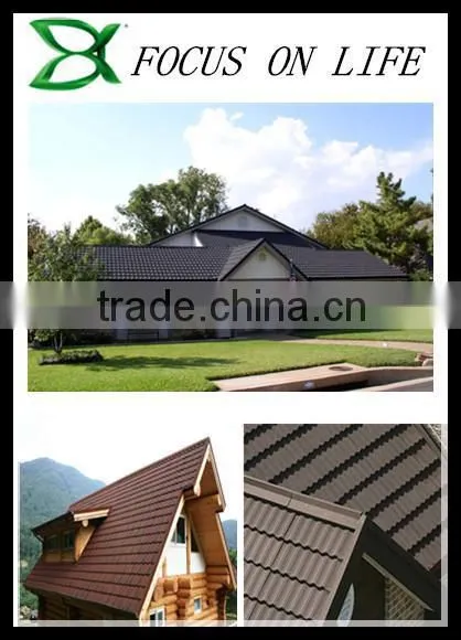 STURDY ALUMINIUM ZINC STONE COATED METAL ROOF TILE