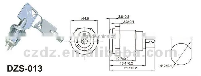 warm air blower switch/cylinder push lock,electronic key lock switch,on-on on-off electric Keylock Switches