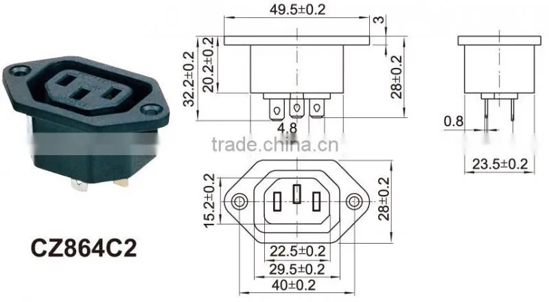 power outlet socket,Female DC adapter connecotr for the security products