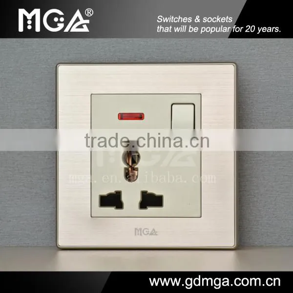 16A universal wall socket with Neon / multiple socket / universal electric socket