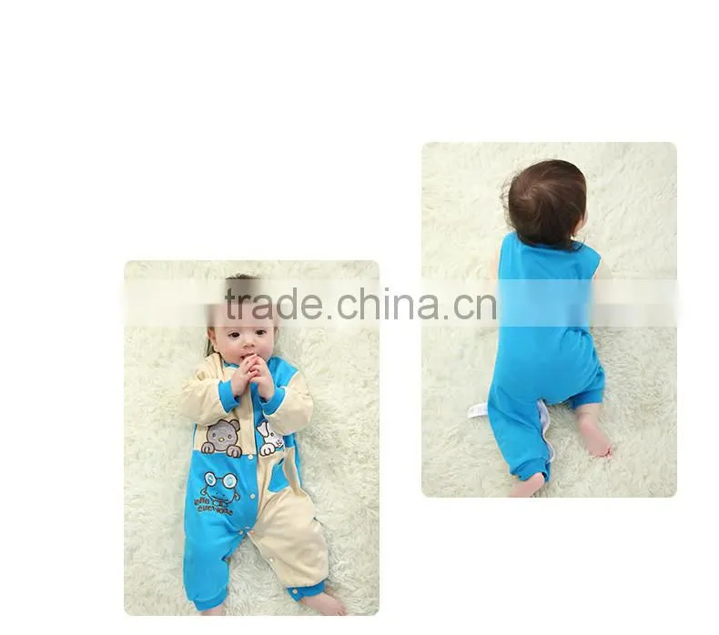 2015 China warm long sleeve cute baby plain romper wholesale