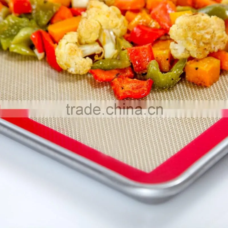 OEM 1 Color Logo Silicone Nonstick Fiberglass Silicone Baking Mat Set