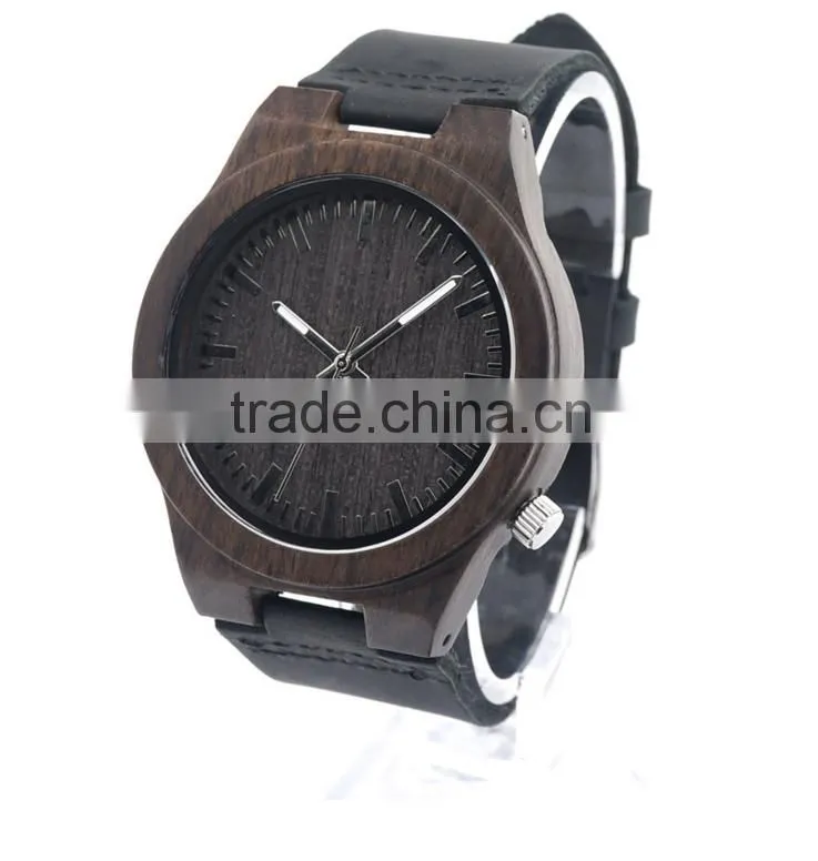 Eco-friendly handmade genuine men wrist watch sandalwood quartz watches