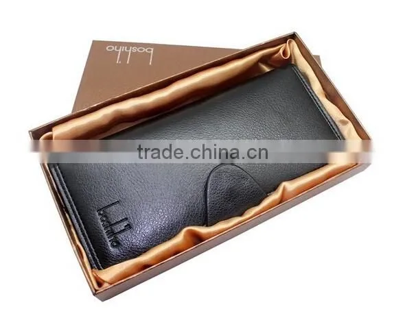 Unisex multi card holder long wallet soft leather with clasp button