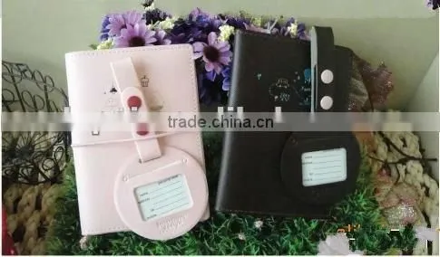 PU leather passport holder baggage tag and lables