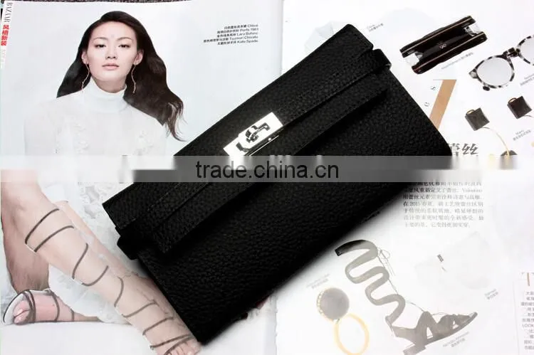 Cheap Genuine cow leather wallet women's Long Wallet