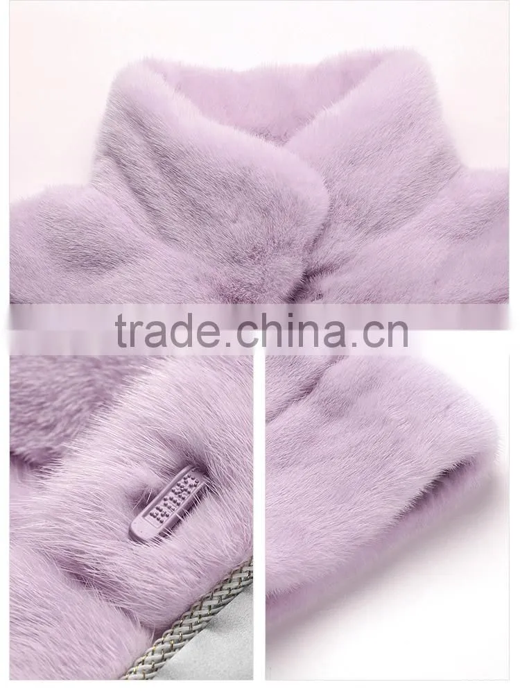 hot sale fashion long mink fur winter coat for overcoat