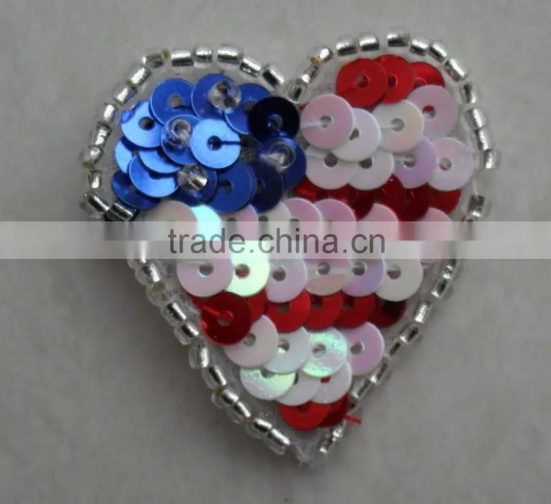 Iron on beaded sequins letter patch