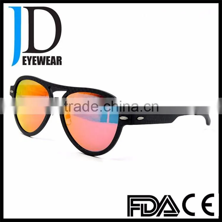 Latest Fashion Flat Top Aviator Carbon Fiber Sunglasses
