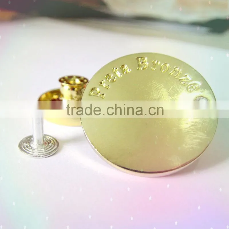 a crystal gold color jeans button