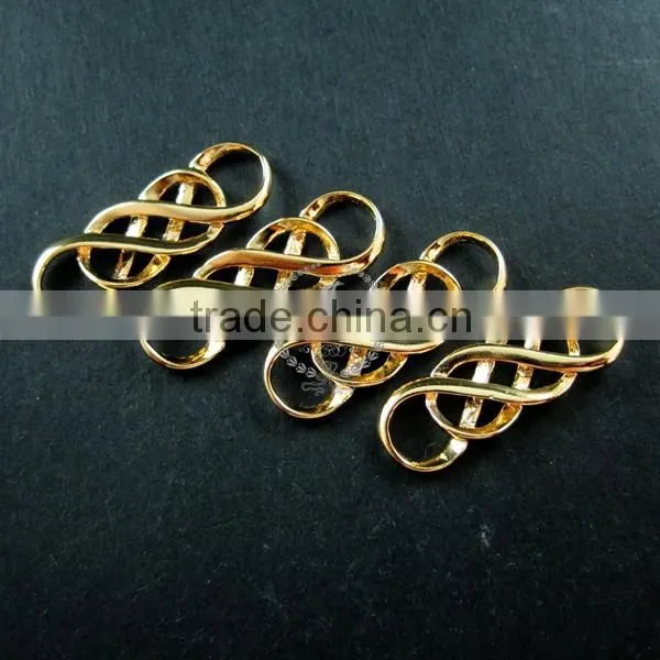 10x30mm 14K light gold plated double infinity timeless forever DIY pendant charm supplies 1850190