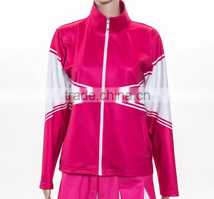 fashion sublimation slim fit Full-Zip Womens Training Top