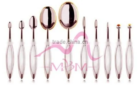 High quality 10 pcs Private label Toothbrush Shape Oval Cosmetic Brushes Makeup Brushes